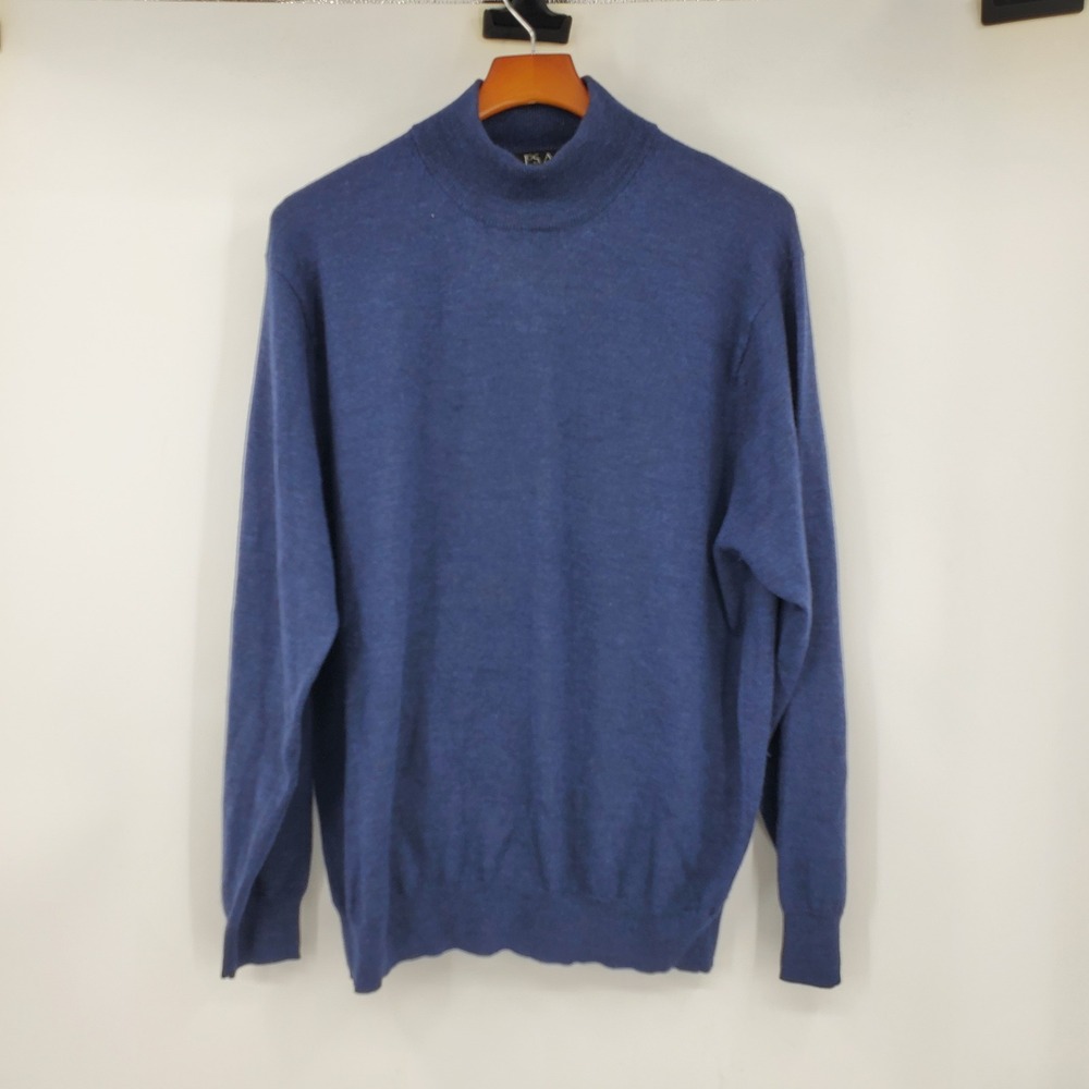 Jos. A. Bank Signature Collection Blue 100% Merino Wool Mock Neck Sweater XL